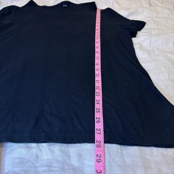 Torrid Black Ribbed Short Sleeve Crew Neck T-Shirt Women's Plus Size 1 #251 - Picture 4 of 7